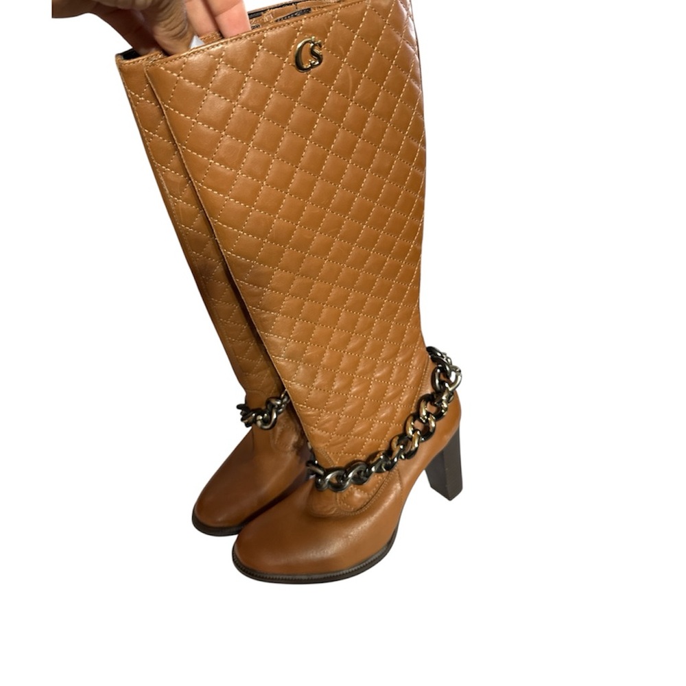 Carmen Steffens Quilted Tan‎ Knee-High Boots Sz 34/36(TXABIN) Sz 6